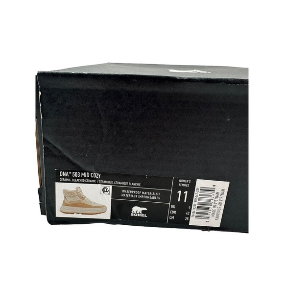 Sorel X Calia Ona 503 Mid Cozy Sneaker Boot Size 11 Bleached ceramic /cream NIB - Picture 9 of 11